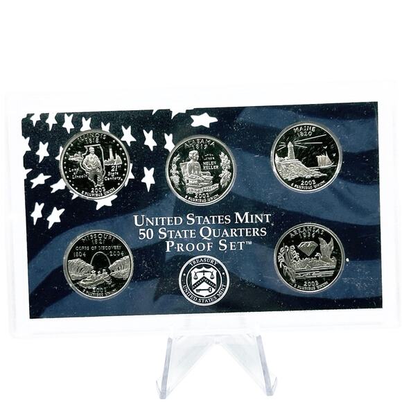 2003 US Mint State Quarters Proof Set Giftable American History Collection - Picture 1 of 9